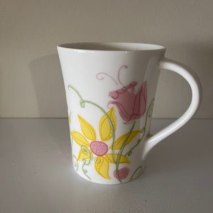 Spring Flowers Starbucks Coffee Mug / Tea Cup with Flower Coaster from 2006 NWOT
